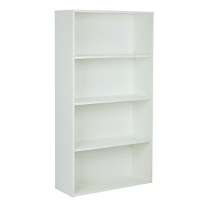 Prado 60 inches 4 Shelf Bookcase in White Engineered Wood