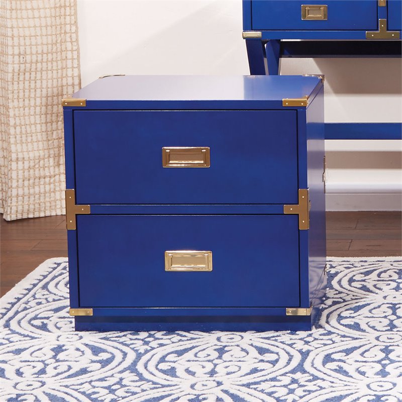 Wellington 2 Drawer Cabinet in Lapis Blue Fully Assembled