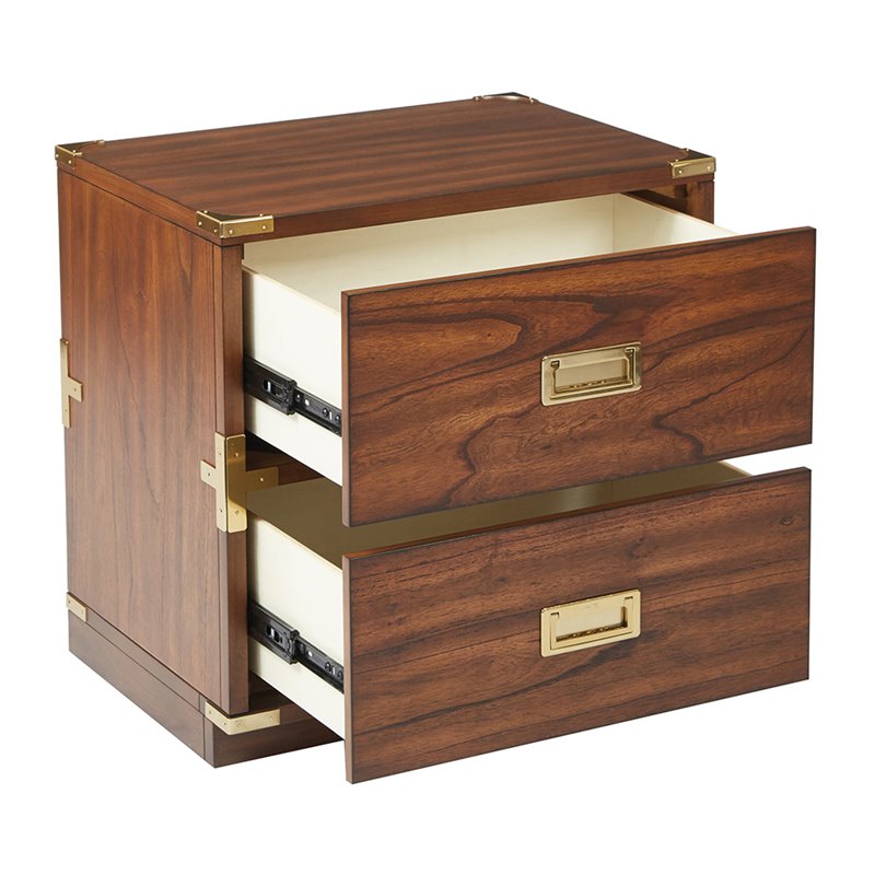 Wellington 2 Drawer Cabinet Toasted Brown Wheat in Engineered Wood