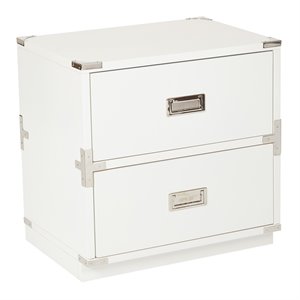 Wellington 2 drawer Cabinet in White Wood and Wood Veneer Fully Assembled
