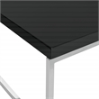 Wall Street End Table with Chrome Metal legs and Black Wood Top