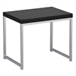 Wall Street End Table with Chrome Metal legs and Black Wood Top