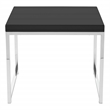 Wall Street End Table with Chrome Metal legs and Black Wood Top