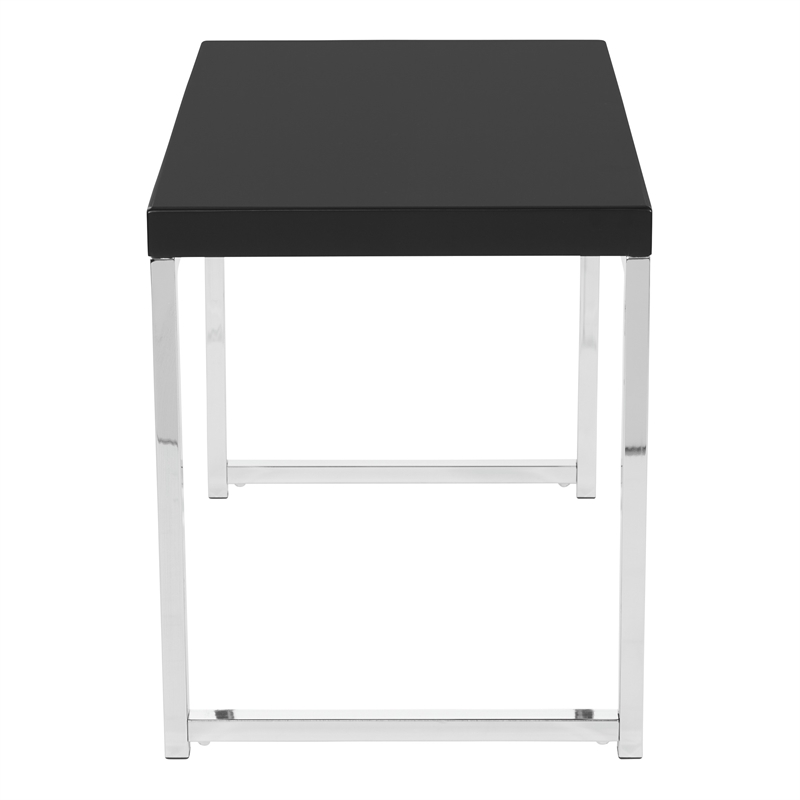 Wall Street End Table with Chrome Metal legs and Black Wood Top