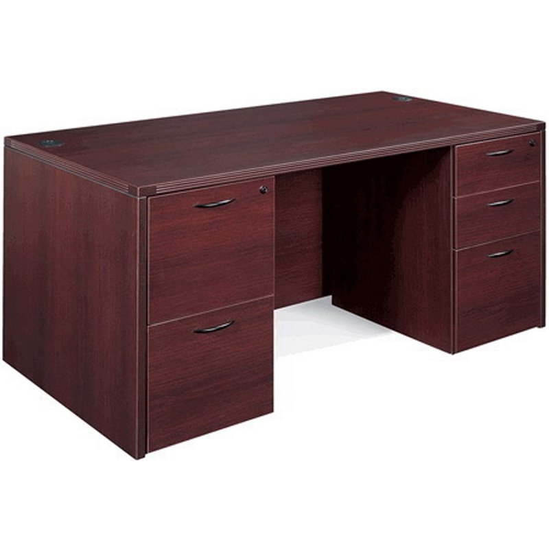 Office Star Napa 71 Double Pedestal Desk In Cherry Napchy Typ2 Office Star Napa 71