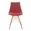 Oakley Chair in Desert Rose Red Faux Leather with Gold Chrome Base