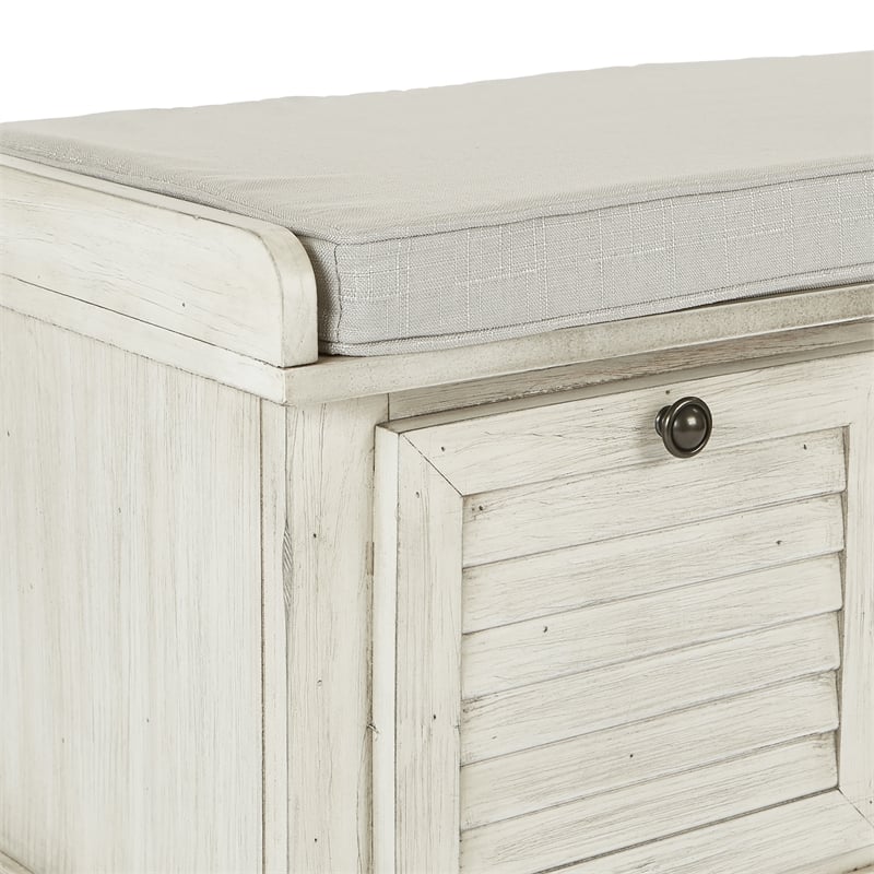 Dover Storage Bench in White Wash by OSP Home Furnishings