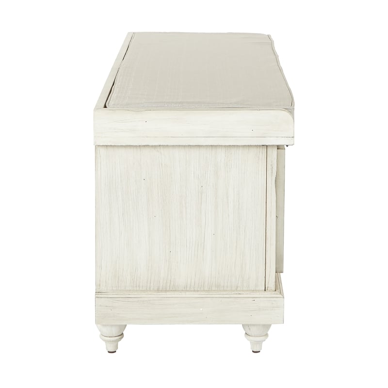 Dover Storage Bench in White Wash by OSP Home Furnishings