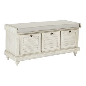 Dover Storage Bench in White Wash by OSP Home Furnishings