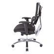 Vertical Black Mesh Back and Coal Black Fabric Seat with Polished Aluminum Base