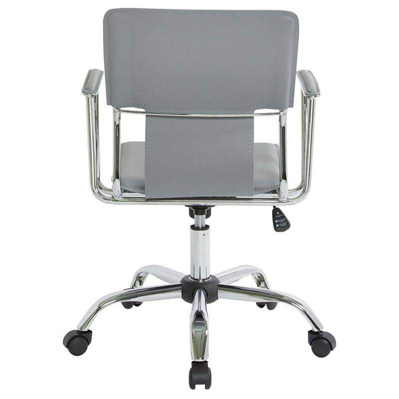 Dorado Office Chair In Gray Vinyl And Chrome Finish Dor26 Gy