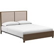 OSP Designs Braydon Queen Headboard-Footboard Oak Laminate/Matte Black Coating