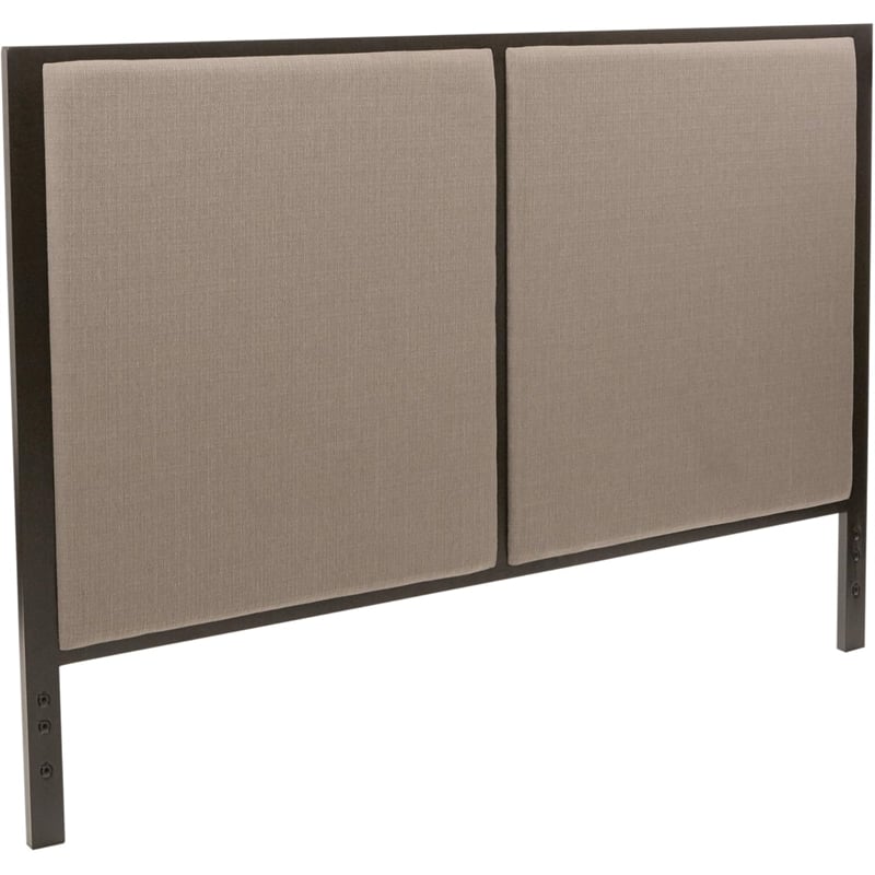 OSP Designs Braydon Queen Headboard-Footboard Oak Laminate/Matte Black Coating