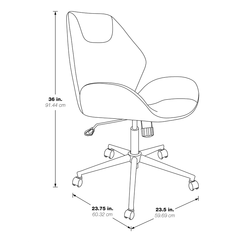 Sworth Office Chair In White Faux, White Leather And Chrome Office Chair