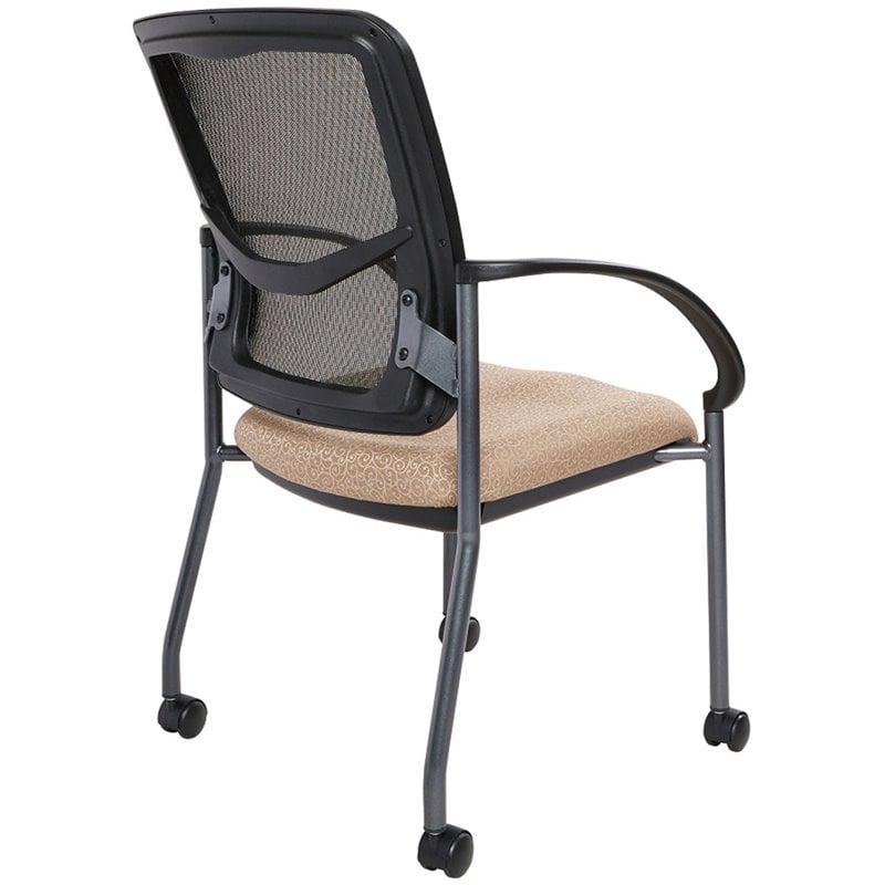 ProGrid Back Visitors Chair in Tracery Khaki Beige Fabric
