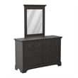 Farmhouse Mirror Engineered Wood in Rustic Black Finish Dresser not included