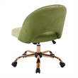 Lula Office Chair in Garden Green Fabric with Rose Gold Base