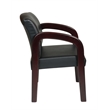 Faux Leather Visitor Guest Chair in Mahogany and Black