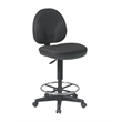 Sculptured Black Fabric Seat and Back Drafting Chair with Adjustable Foot Ring