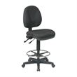 Deluxe Ergonomic Black Fabric Drafting Chair with Adjustable Footring