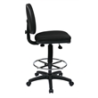 Economical Black Fabric Drafting Chair with Chrome Teardrop Footrest