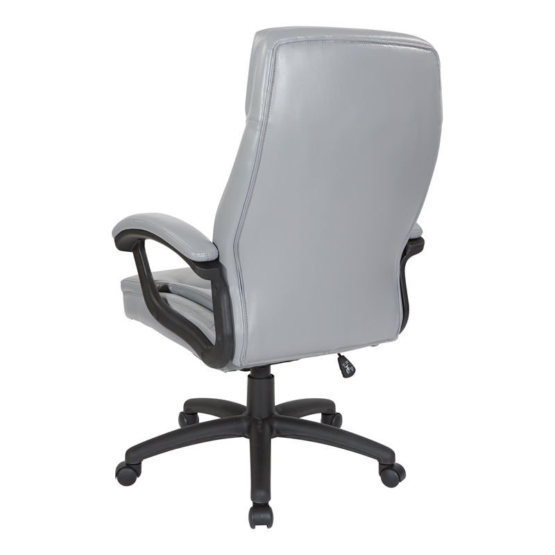 Executive High Back Office Chair in Charcoal Gray Bonded Leather