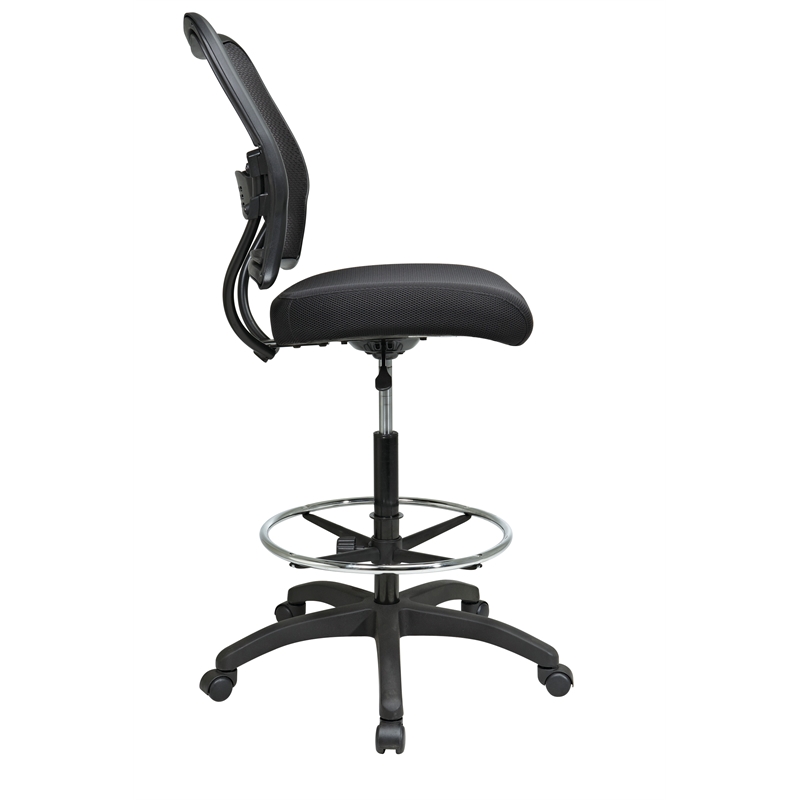 Deluxe Black Air Grid Series Air Grid Back & Mesh Fabric Seat Drafting Chair