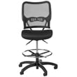 Deluxe Ergonomic AirGrid Back Black Fabric Drafting Chair with Mesh Seat