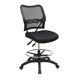deluxe ergonomic airgrid back black fabric drafting chair with mesh seat