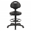 Black Plastic Urethane Intermediate Drafting Chair with Adjustable Footrest