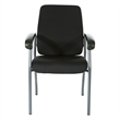 High Back Guest Chair in Black Fabric and Titanium Frame