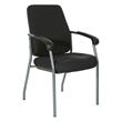 High Back Guest Chair in Black Fabric and Titanium Frame