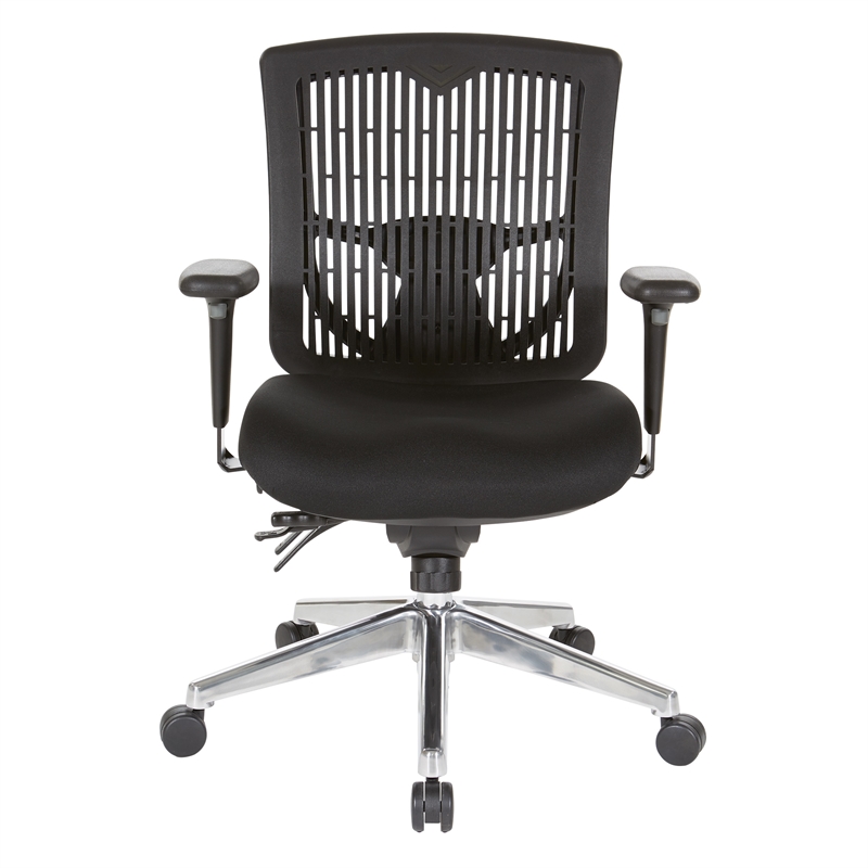 Contoured Black Plastic Back Manager's Chair