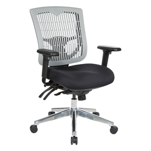 Contoured Gray Plastic Back Manager's Chair