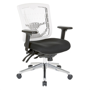 Contoured White Plastic Back Manager's Chair