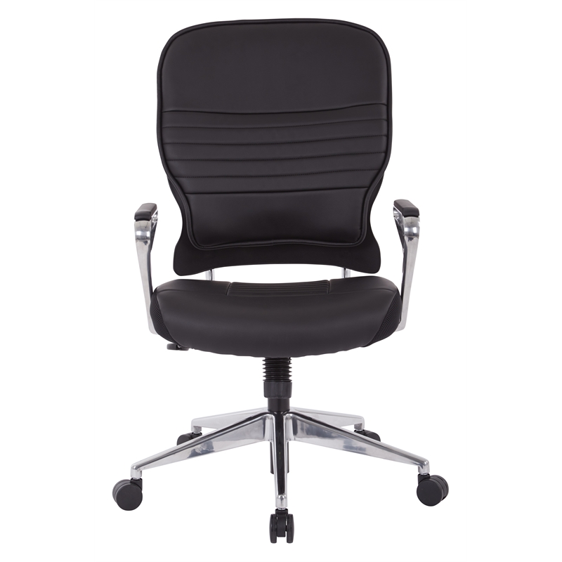 Black Bonded Leather Seat and Back Managers Chair