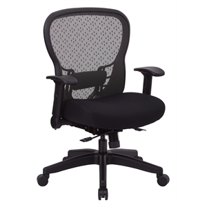 R2 SpaceGrid Back Chair with Memory Foam Mesh Seat in Black Fabric