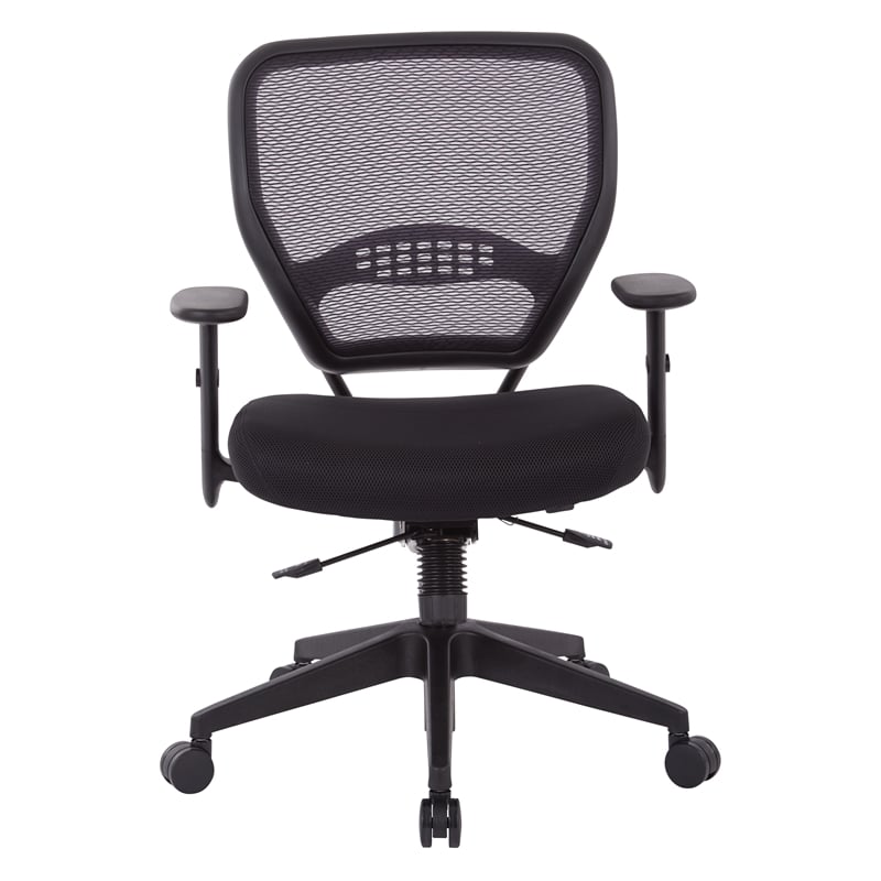 Air Grid and Mesh Office Chair in Black Fabric