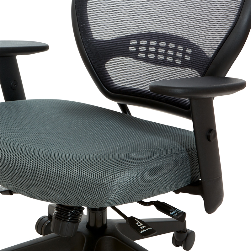 Air Grid and Mesh Office Chair in Gray Fabric Seat