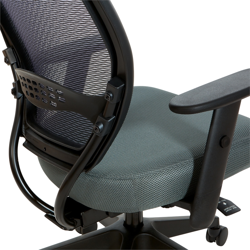 Air Grid and Mesh Office Chair in Gray Fabric Seat