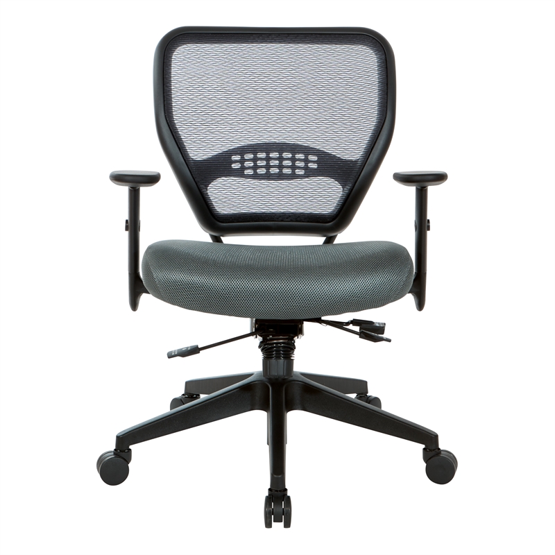 Air Grid and Mesh Office Chair in Gray Fabric Seat