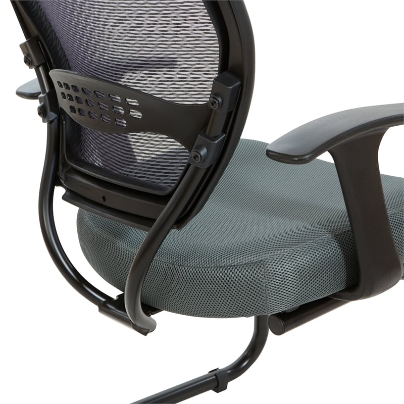 Professional Air Grid Back Visitor's Chair with Gray Mesh Back and Fabric Seat