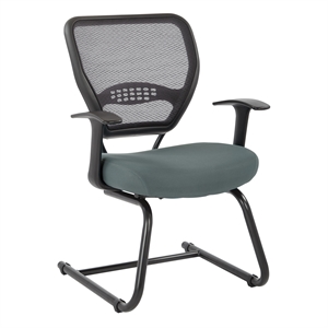professional air grid back visitor's chair with gray mesh back and fabric seat