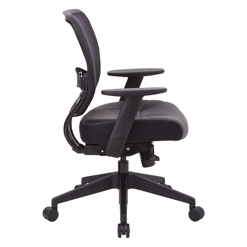 Air Grid Back Manager's Chair in Black Bonded Leather Seat