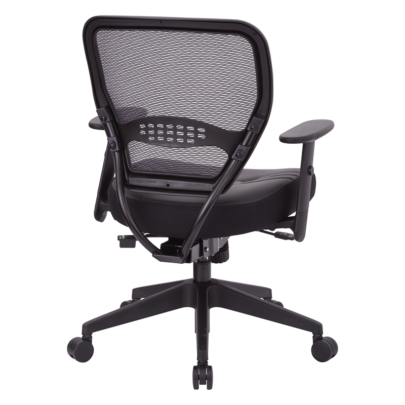 Air Grid Back Manager's Chair in Black Bonded Leather Seat