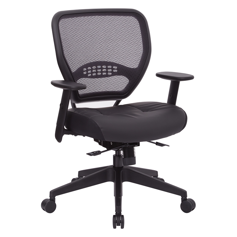 Air Grid Back Manager's Chair in Black Bonded Leather Seat