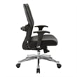 Back Chair in Black Vertical Mesh in Black Bonded Leather Seat