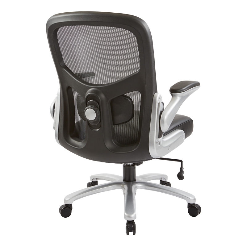 Big and Tall Mesh Back Executive Chair  in Black Bonded Leather