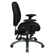 Multi-Function Mid Back Chair with Seat Slider  in  Black Fabric