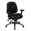 Multi-Function Mid Back Chair with Seat Slider  in  Black Fabric